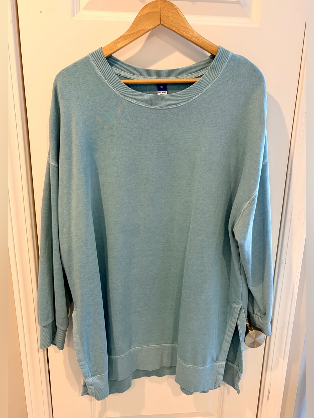 Old Navy Light Teal Oversized Crewneck Sweatshirt